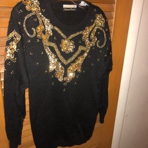Black/gold blinged sweater